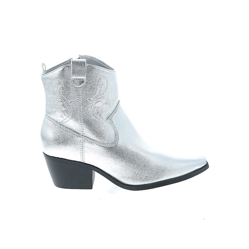 Old Navy Silver Ankle Booties with Western Flair